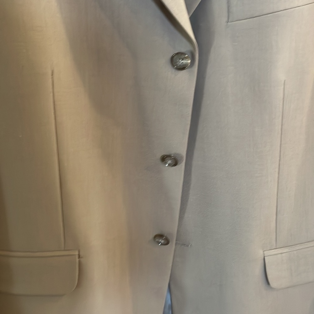 J. FERRAR MENS 100% wool suit JACKET Made in Italy taupe neutral 46R NWOT - Picture 4 of 16